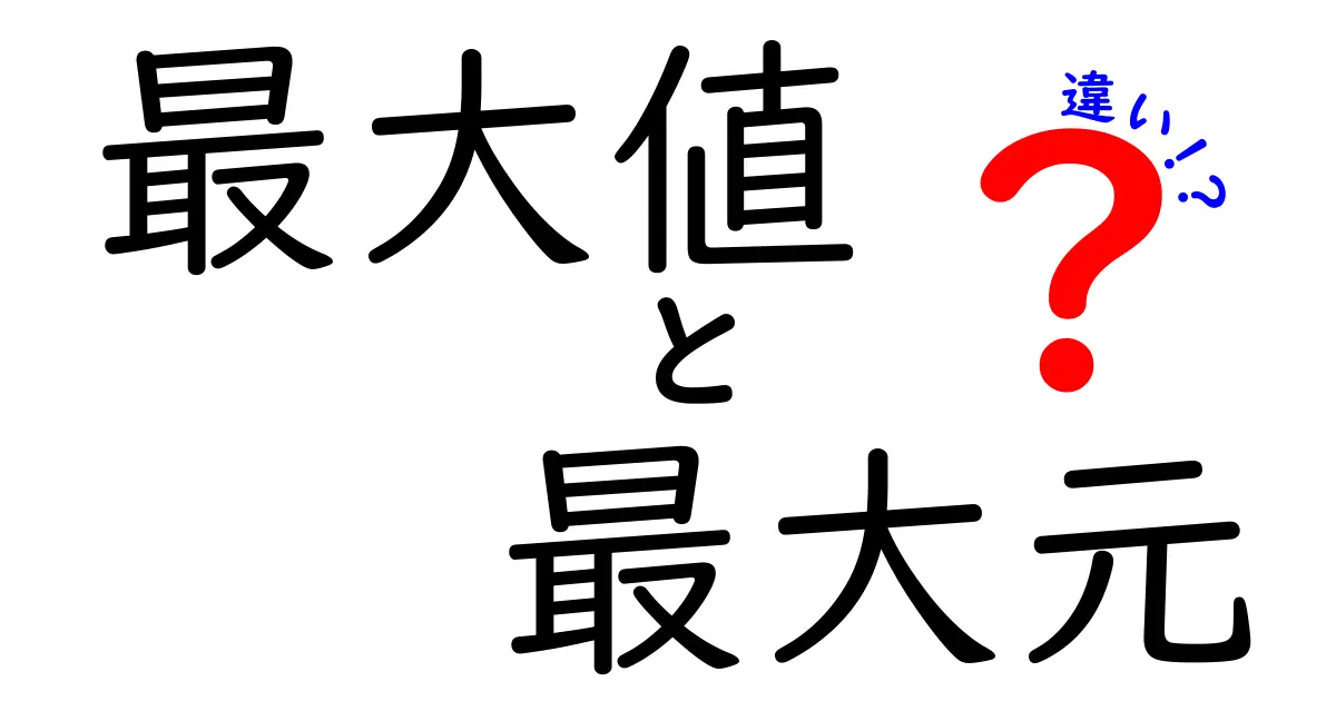 最大値と最大元の違いを完全解説！中学生でも分かる丁寧な入門ガイド