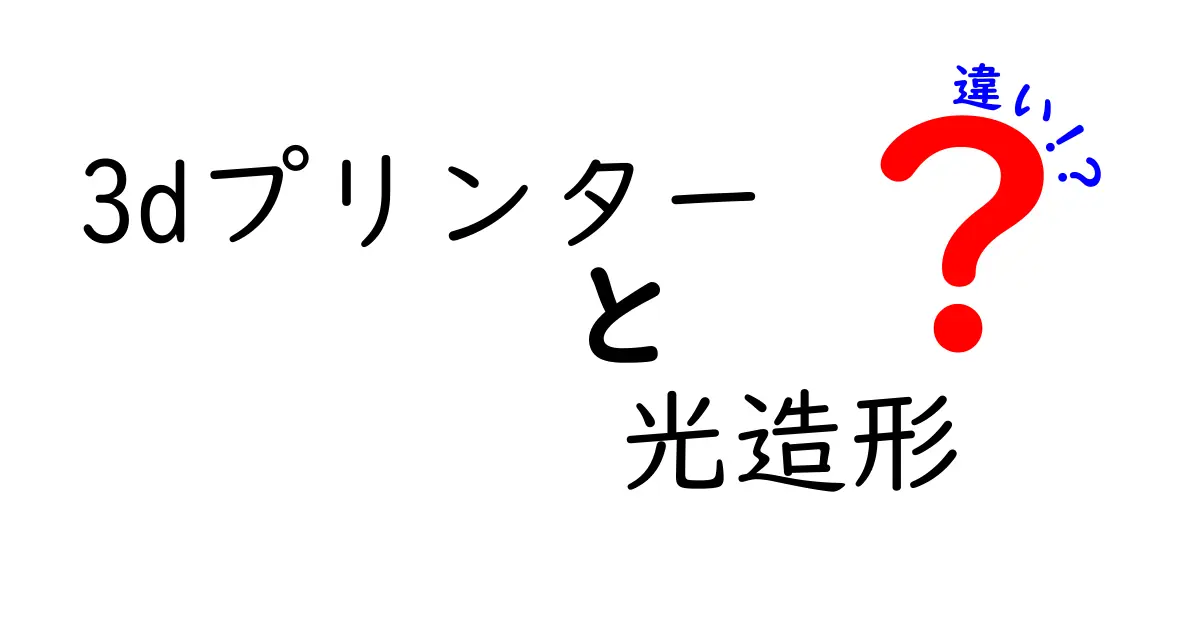 3Dプリンターと光造形の違いを分かりやすく解説！初心者にもやさしい選び方ガイド