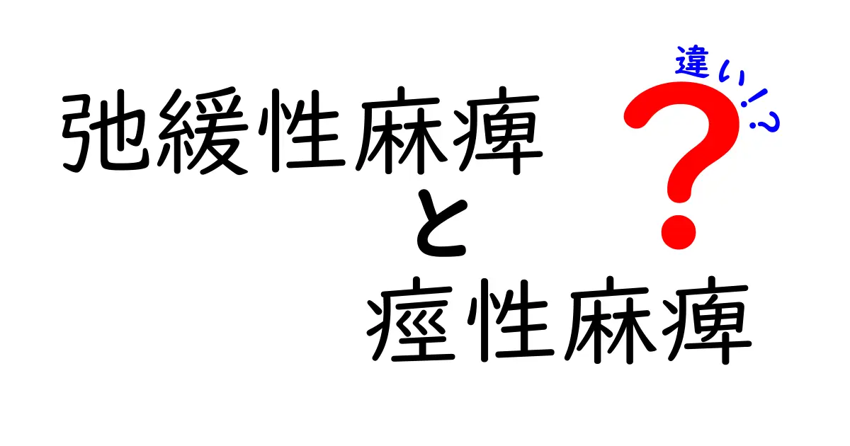 弛緩性麻痺と痙性麻痺の違いをわかりやすく解説｜中学生にも伝わるポイント