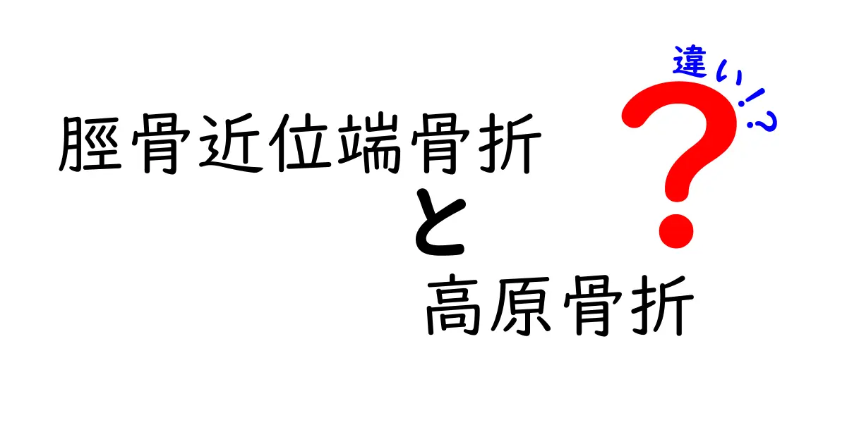 脛骨近位端骨折と高原骨折の違いを徹底解説！原因・症状・治療のポイントまで