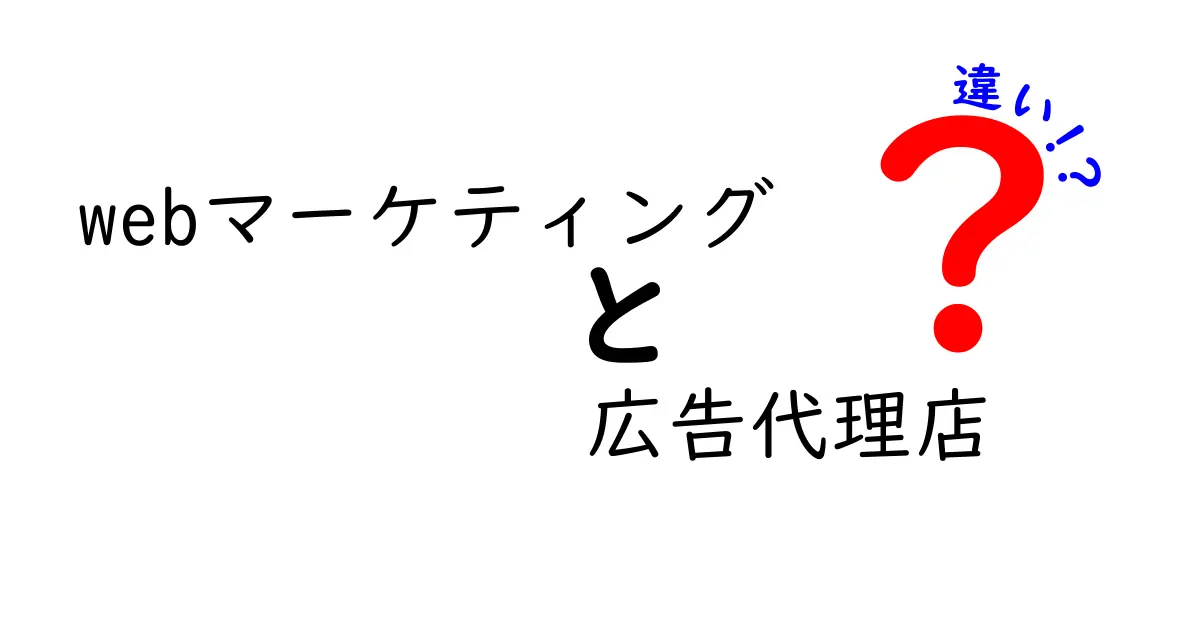 Webマーケティングと広告代理店の違いが一目でわかる徹底ガイド：初心者でも納得の実務選択と費用感