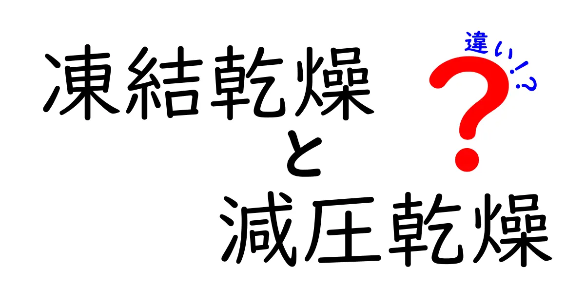 凍結乾燥と減圧乾燥の違いを徹底解説：どちらを選ぶべき？