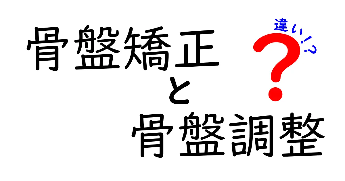 骨盤矯正と骨盤調整の違いを徹底解説！誰でもわかる選び方ガイド