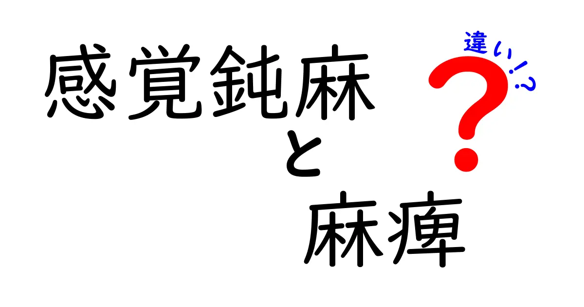 感覚鈍麻と麻痺の違いを徹底解説！中学生にも伝わる見分け方と日常の対処法