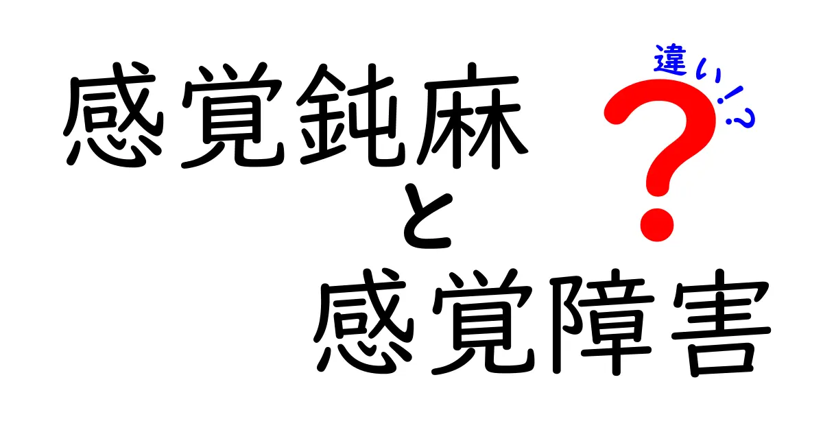 感覚鈍麻と感覚障害の違いを中学生にもわかるやさしい解説：見分け方と日常での注意点
