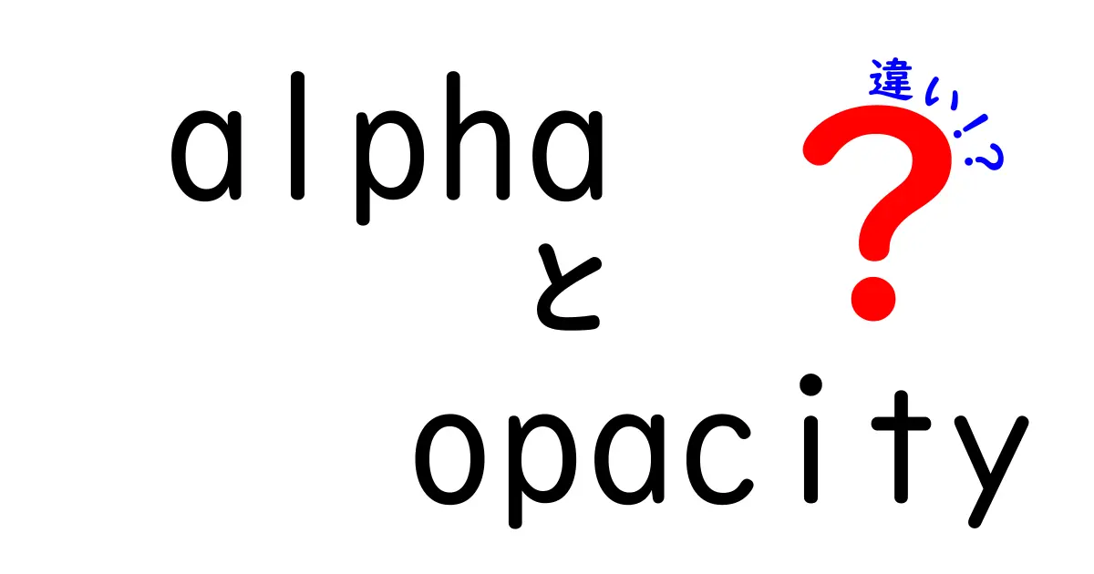 alphaとopacityの違いを徹底解説：ウェブデザインで使い分けるコツ