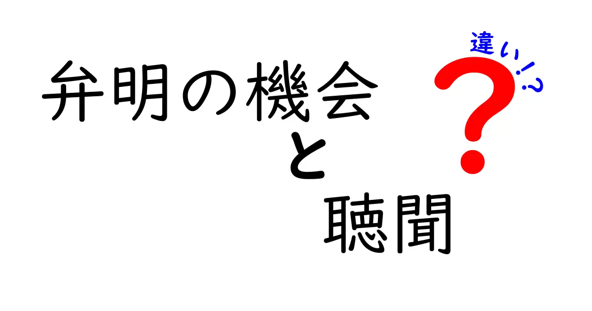 弁明の機会と聴聞の違いを徹底解説！制度のしくみと使い分けを中学生にも分かる言葉で