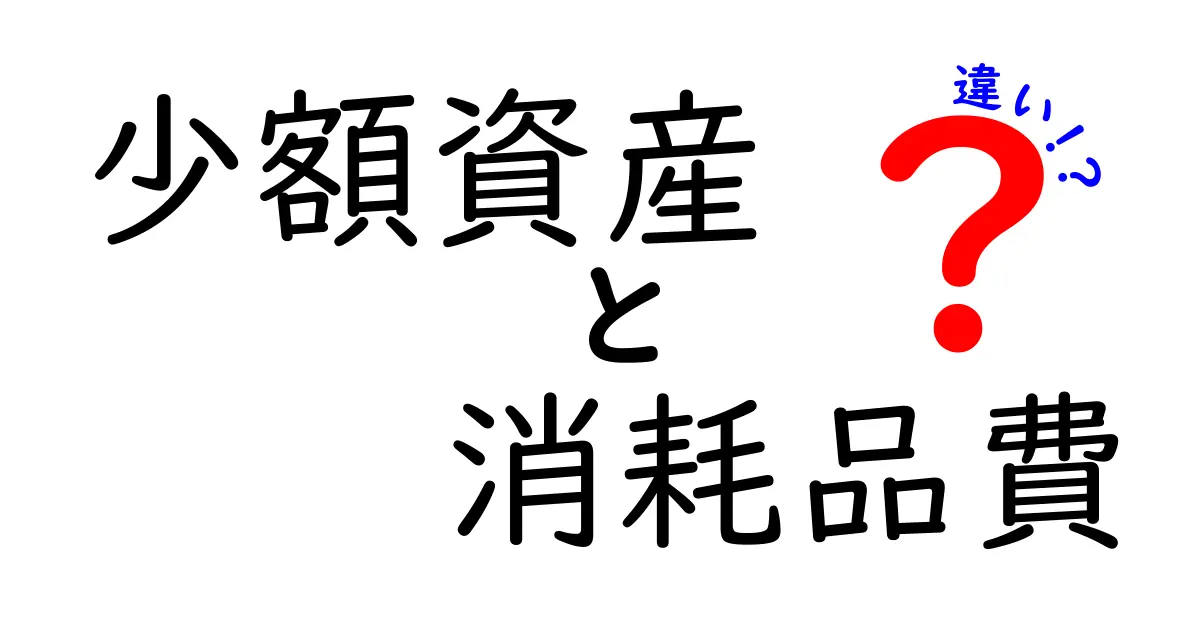 少額資産と消耗品費の違いを徹底解説！中学生にもわかる実務の基礎と使い分け