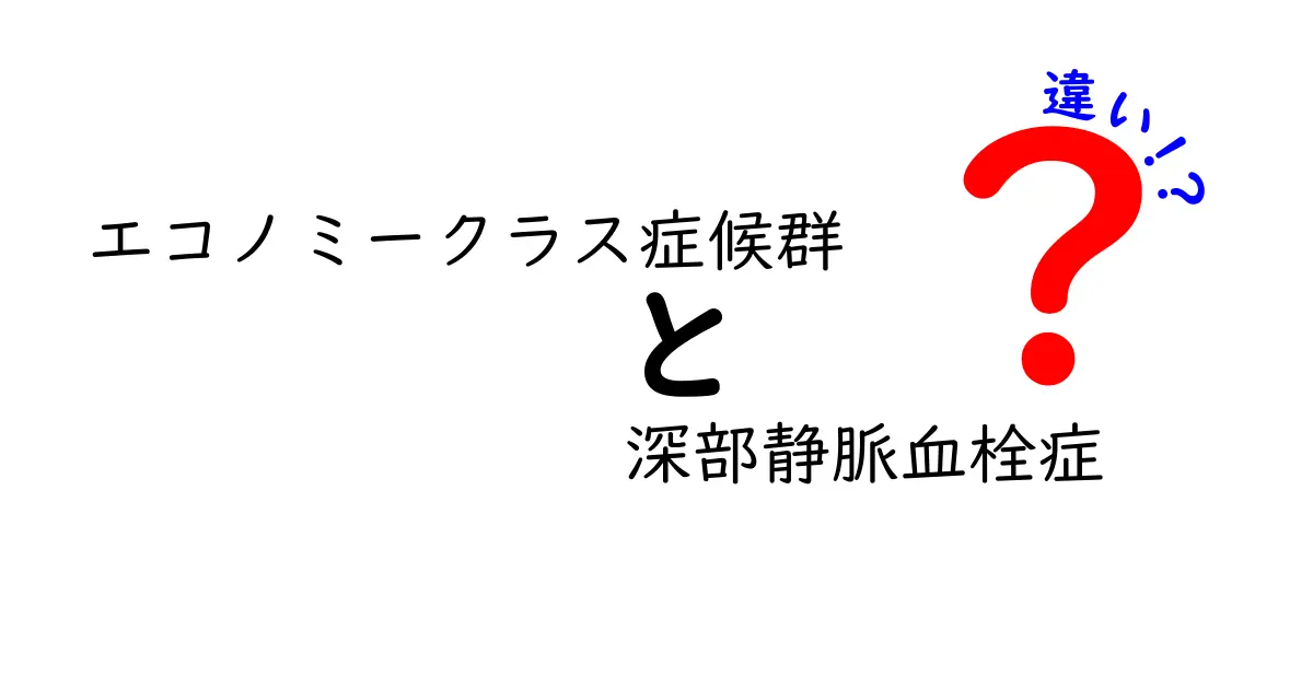 エコノミークラス症候群と深部静脈血栓症の違いをわかりやすく比較｜症状・原因・予防の基本を徹底解説