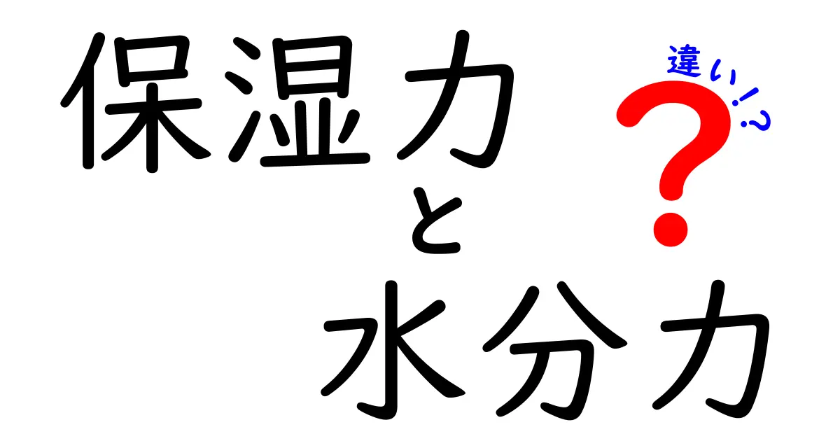 保湿力と水分力の違いを徹底解説！正しい肌ケアと化粧品選びのヒント