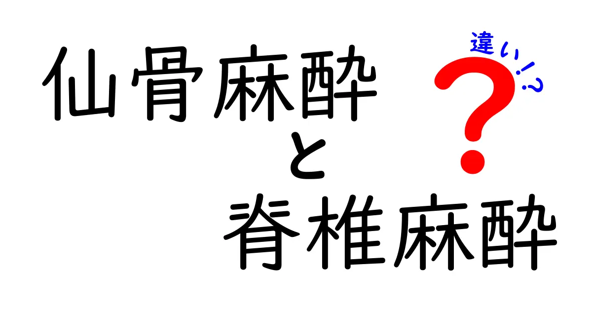 仙骨麻酔と脊椎麻酔の違いを徹底解説！手術前に知っておきたい“どちらが使われるのか”を中学生にもわかる言葉で