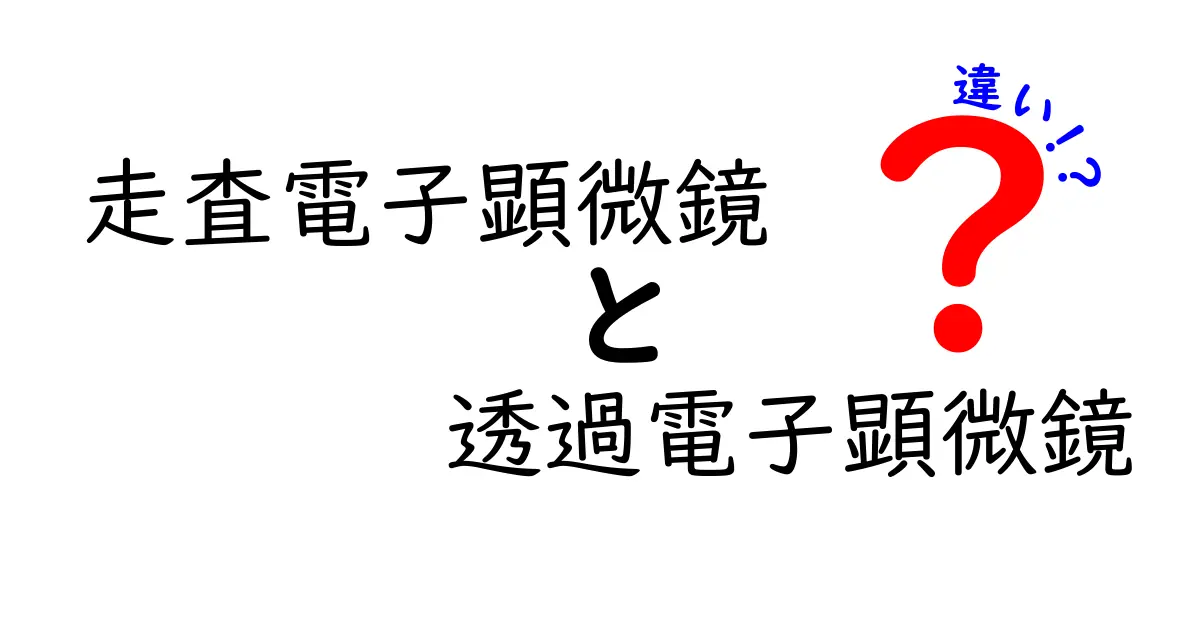 走査電子顕微鏡と透過電子顕微鏡の違いを徹底解説！中学生にもわかる超入門ガイド