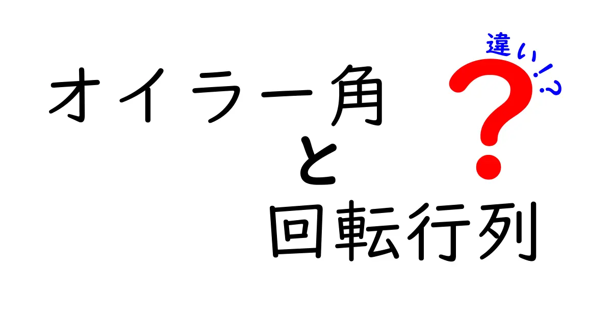 オイラー角　回転行列　違いを徹底解説｜中学生にも分かる図解つき