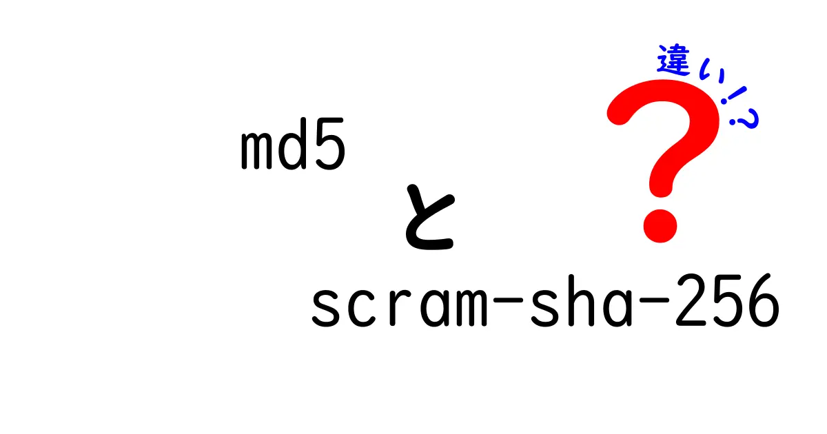 MD5とSCRAM-SHA-256の違いを徹底解説！なぜ違うのか、どっちを使うべきかを中学生にもわかる話