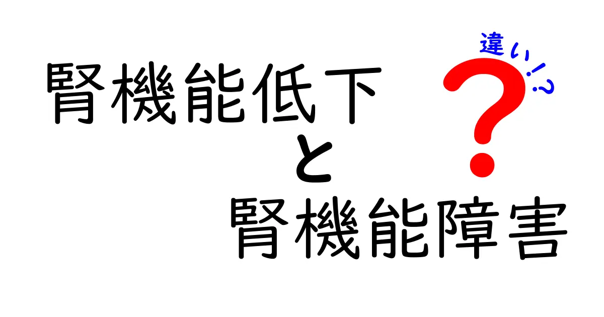 腎機能低下と腎機能障害の違いを徹底解説！中学生にもわかるやさしい解説と見分け方