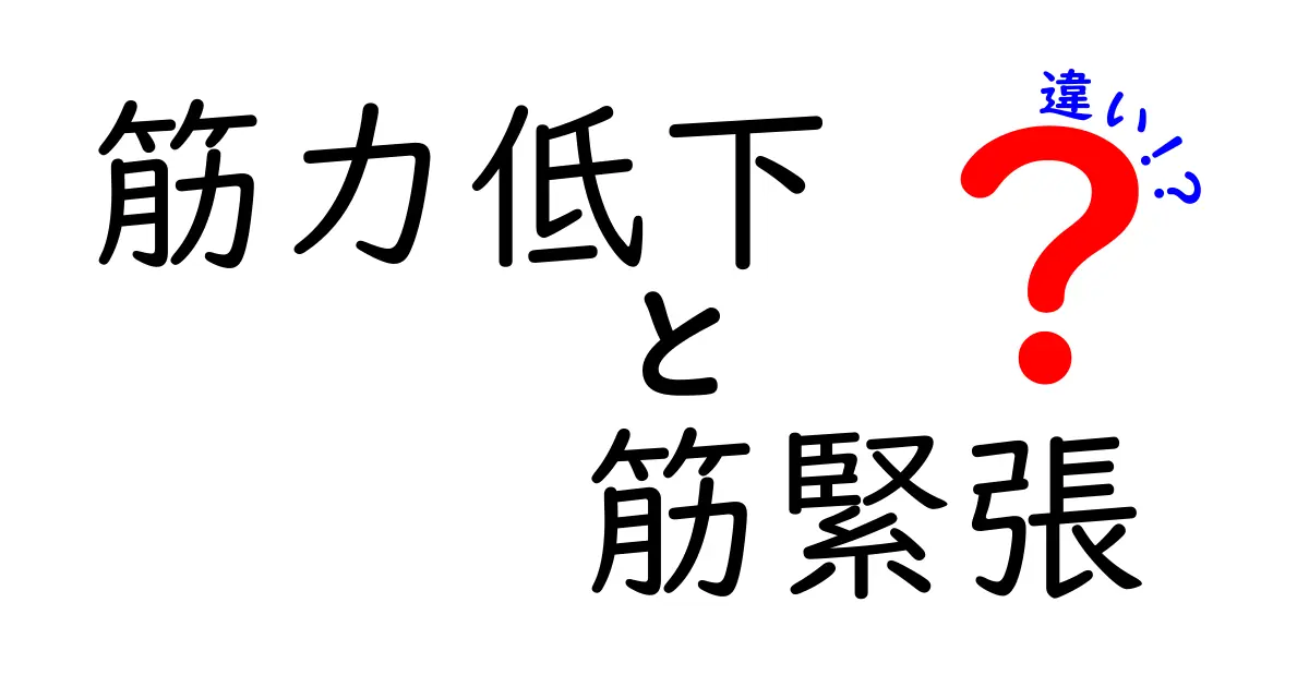 筋力低下と筋緊張の違いをやさしく解説！原因・見分け方・セルフチェックの全て