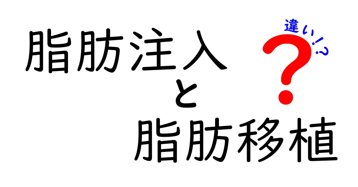 脂肪注入と脂肪移植の違いを徹底解説：手術前に知っておくべきポイント
