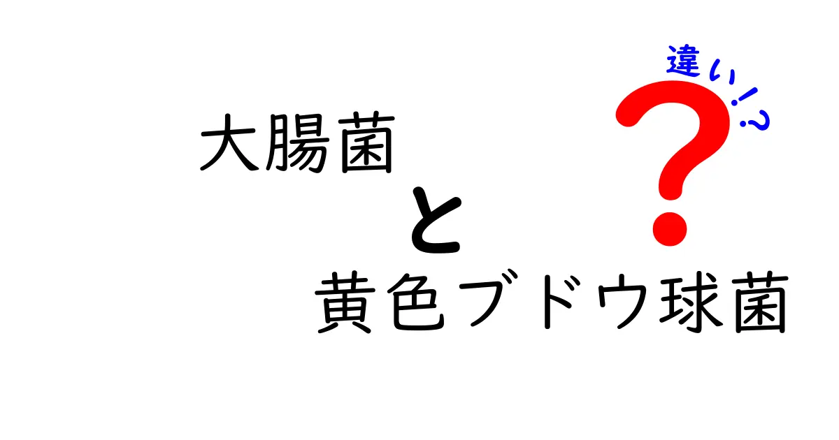 大腸菌　黄色ブドウ球菌　違いを徹底解説！初心者でも分かる見分け方と日常の注意点