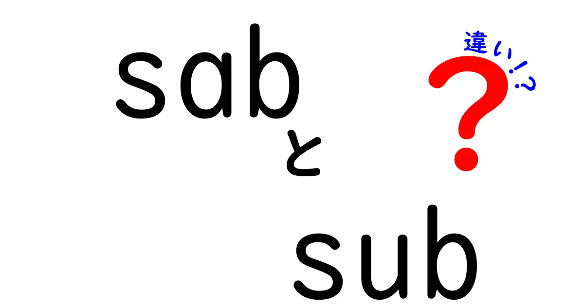sabとsubの違いを徹底解説！中学生にも分かる言語の基礎と使い分け