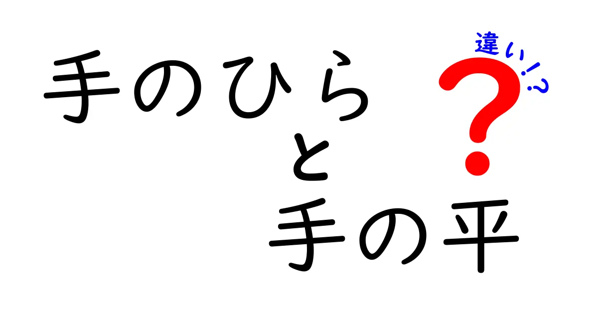 手のひらと手の平の違いを徹底解説！意味・使い分けがすぐわかる完全ガイド