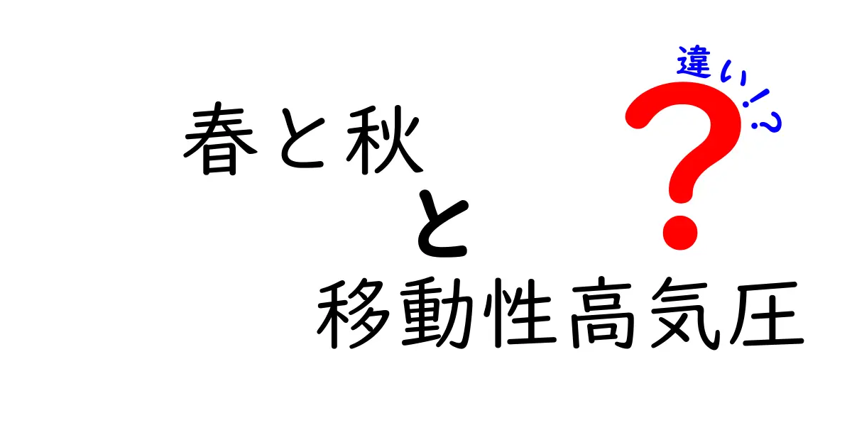 春と秋の移動性高気圧の違いを徹底解説｜天気が変わる理由を中学生にも分かる言葉で