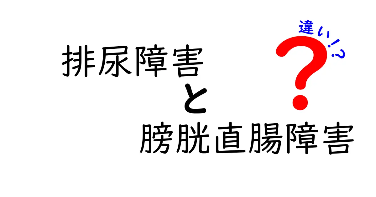 排尿障害と膀胱直腸障害の違いを徹底解説｜症状の見分け方と受診の目安