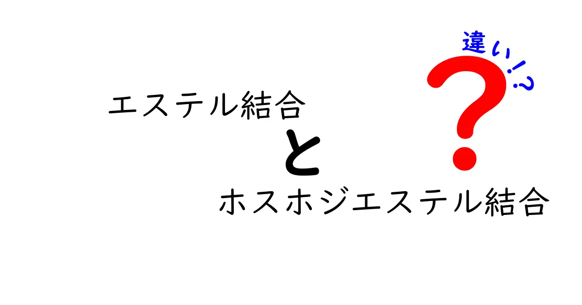 エステル結合とホスホジエステル結合の違いを徹底解説：中学生にもわかる基礎と日常例