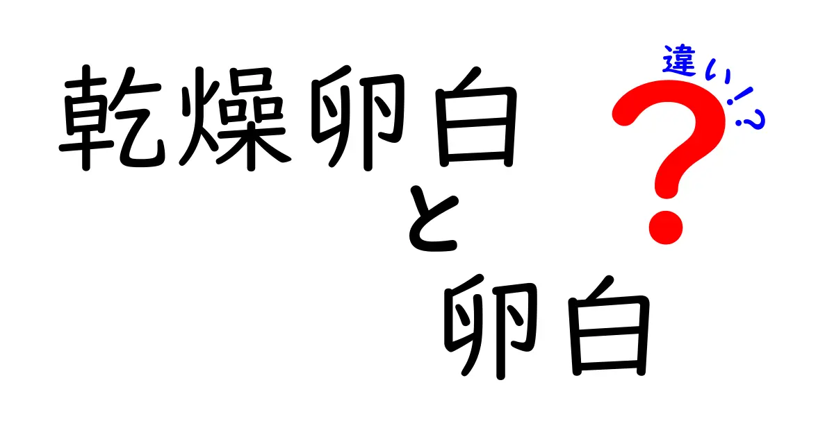 乾燥卵白と卵白の違いを徹底解説！調理・保存・栄養を丸わかりにする完全ガイド