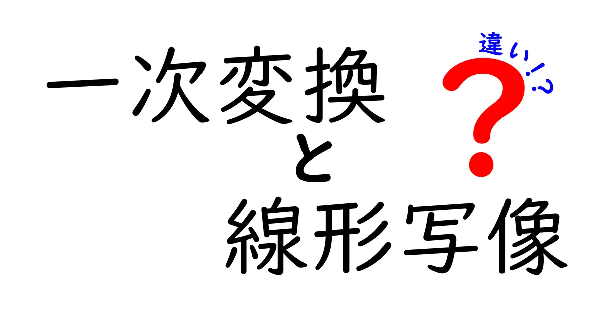一次変換　線形写像　違いをわかりやすく解説！中学生にも伝わる数学の基礎