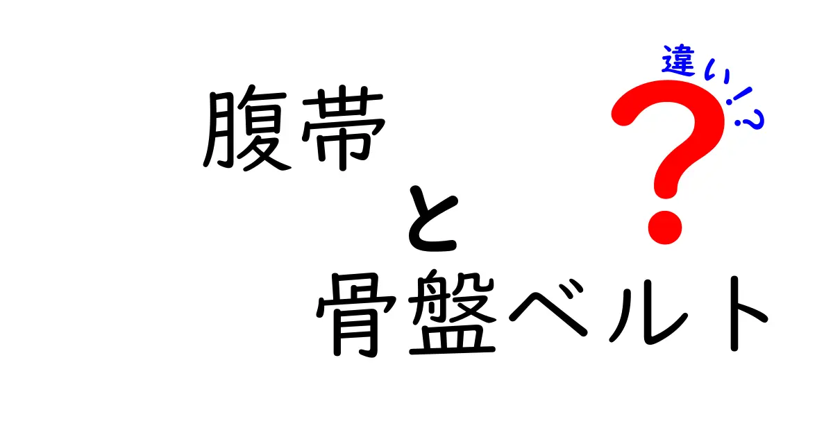 腹帯と骨盤ベルトの違いを徹底解説！用途・効果・選び方を中学生にもわかる言葉で解説