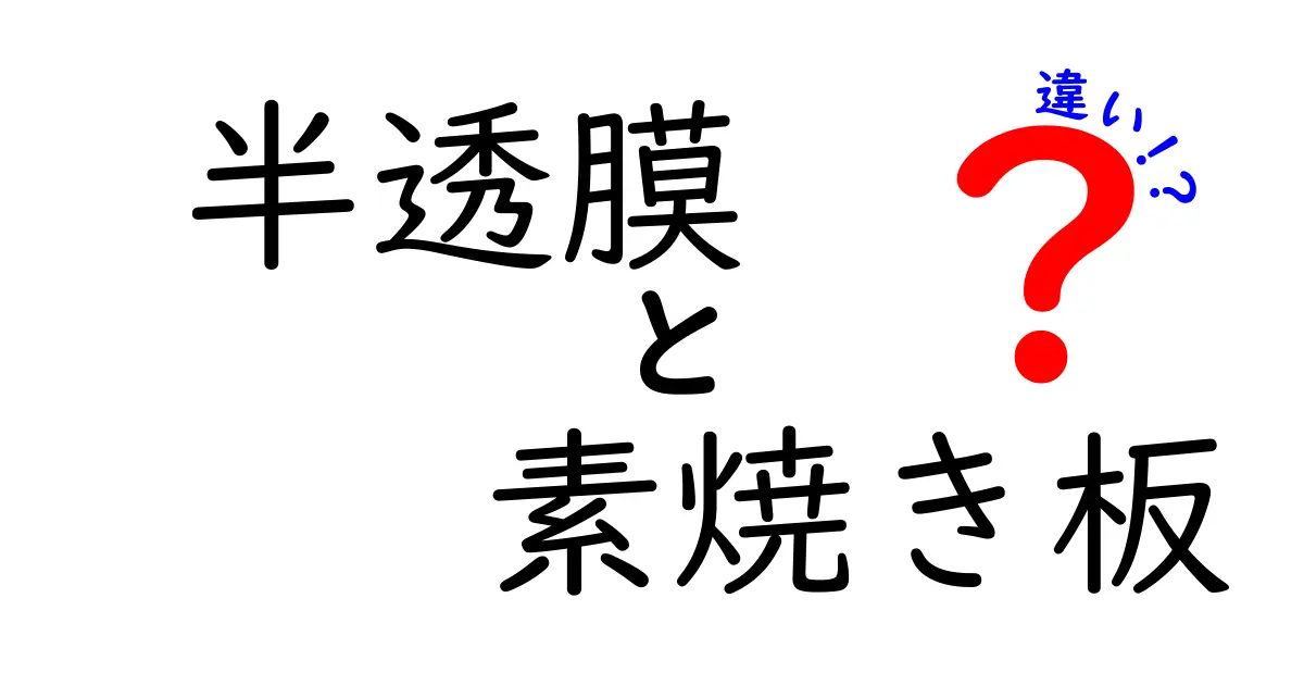 半透膜と素焼き板の違いを徹底解説！日常と実験での使い方をわかりやすく比較