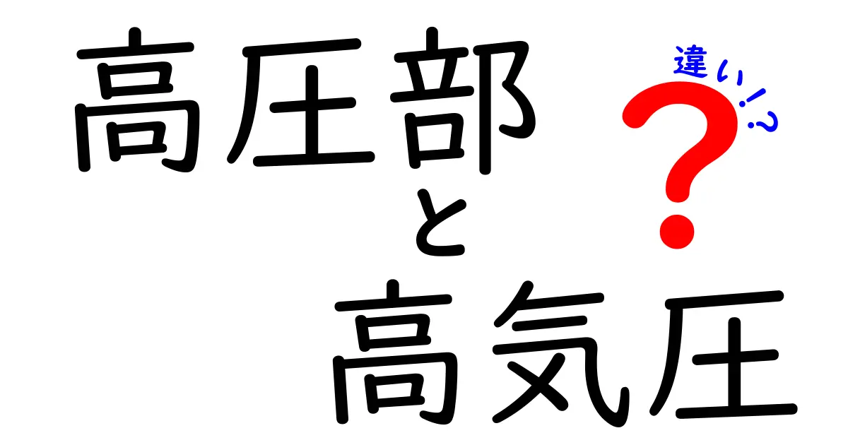 高圧部と高気圧の違いを徹底解説！天気図の謎を1分で理解する基本ガイド