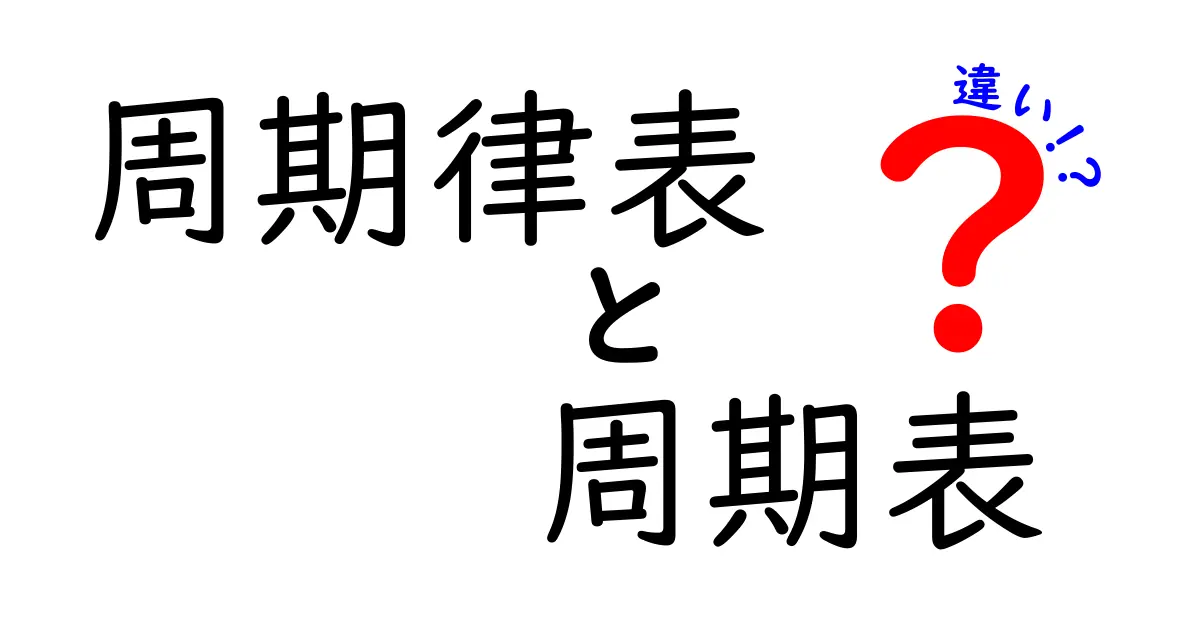 周期律表と周期表の違いを徹底解説！中学生にも分かるポイントと使い方