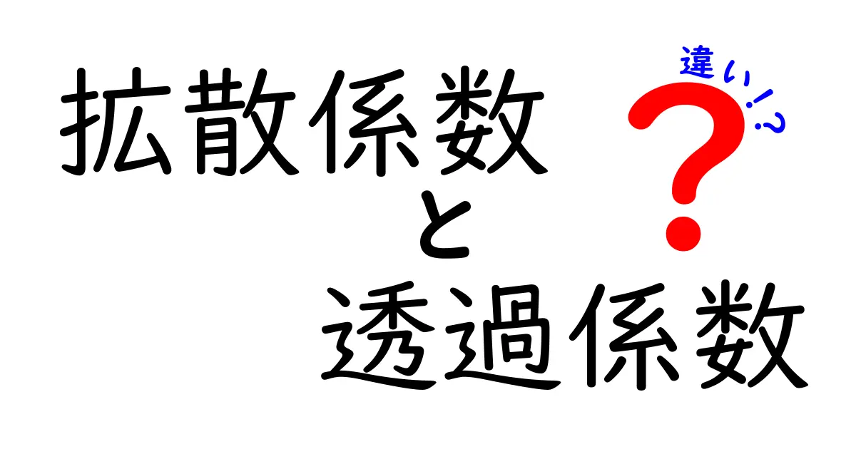 拡散係数と透過係数の違いをわかりやすく解説｜日常の例と図解で見分けるポイント