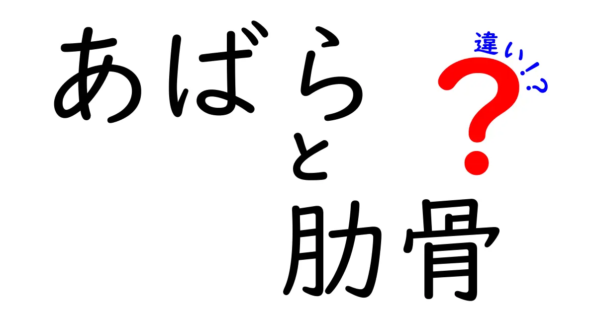 あばらと肋骨の違いを徹底解説！日常と医療の境界をやさしく理解